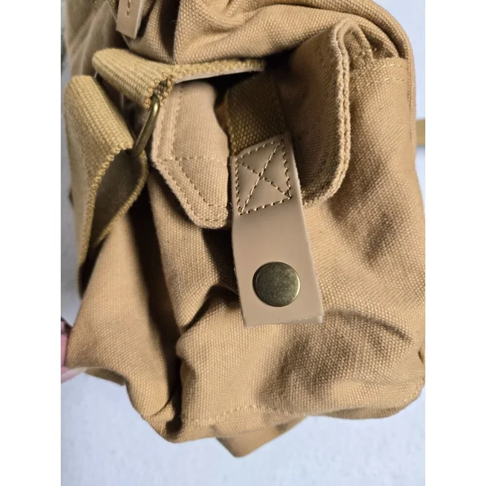 Bestek Canvas Messenger Bag For Cameras W/ Adjustable Strap & Buckles Khaki‎